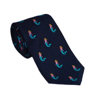 Mermaid Necktie - Navy, Woven Silk