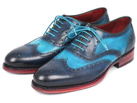 Paul Parkman Men's Two Tone Wingtip Oxfords Blue & Turquoise (ID#27TQ88)