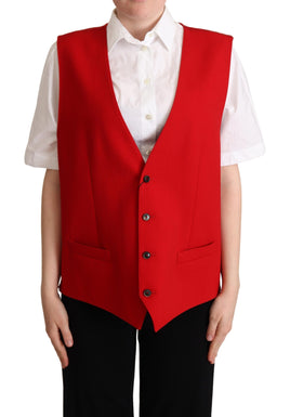 Gilet Senza Maniche In Lana Vergine Rossa-IT40/S