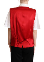 Gilet Senza Maniche In Lana Vergine Rossa-IT40/S