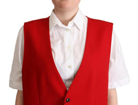 Gilet Senza Maniche In Lana Vergine Rossa-IT40/S