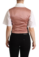 Gilet in Velluto Stampa Floreale Rosa Gilet-IT40/S