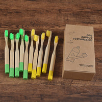 10PC Kids Bamboo Toothbrush Soft Bristles Eco Biodegradable Plastic-Free Oral Care Toothbrush 8 Colors Child Bamboo Toothbrush