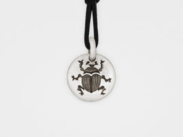 Original Scarab Beetle Charm Pendant in Sterling Silver