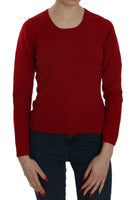 Maglione in cashmere pullover girocollo rosso-M