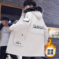 2022 Mens Winter Business Parkas Plus Size Casual Warm Thick Fur Collar Hooded Jacket Men Luxury Outwear Waterproof Parka Coat