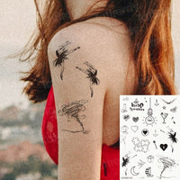 New Hot Halloween Bull Head Face Sticker Neck Hand Back Body Paint Temporary Tattoo Sticker Sword Letter Tatoo Large Cool Design