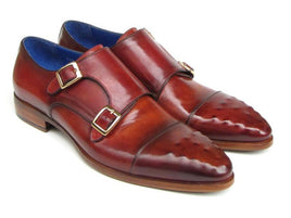 Paul Parkman Men's Double Monkstrap Burgundy Leather (ID#047-BUR)