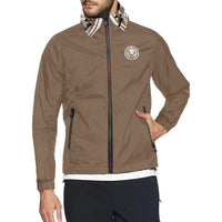 Mens Wind Breaker Brown Back Lion