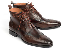 Paul Parkman Wingtip Ankle Boots Brown (ID#CH777BRW)