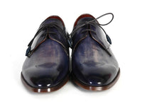 Paul Parkman Men's Blue & Navy Hand-Painted Derby Shoes (ID#PP2279)