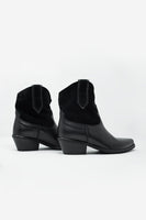 Original Black Western Sock Boots With Suede Detail