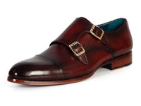 Paul Parkman Men's Cap-Toe Double Monkstraps Brol Dark Brown (ID#045-BRL)