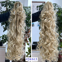 Synthetic Claw Clip Ponytail Luxury for Braiding 75cm 30" High Temperature Fiber Hairpieces Long Curly Hair Extensions for Women