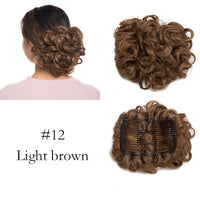 S-Noilite Synthetic LARGE Comb Clip in Curly Hair Extension Chignon Hair Pieces Women Updo Cover Hairpiece Extension Hair Bun