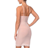 BODY BEAUTIFUL SHAPEWEAR - Original Hi Power Mesh Full Body Slip Shaper With Lace Detail at Bust Nude