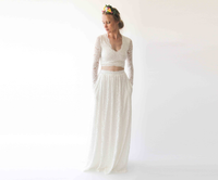 Original Long Sleeves Ivory Wedding Top