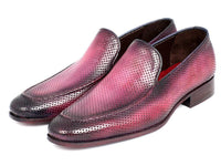 Paul Parkman Perforated Leather Loafers Purple (ID#874-PURP)