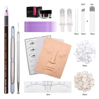 Permanent Makeup Kit Microblading Neddle Eyebrow Pencil Manual Pen Practice Skin Ruler Inkcups Microblading Pigment Tattoo Kit