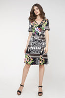 CONQUISTA FASHION - Original Print Wrapover Dress