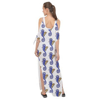 SHARON TATEM LLC - Original Chiffon Maxi Dress Cover Up Seahorse Pattern