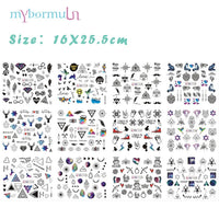 2021 New Geometric Letter Nail Sticker Water Slider Russian Winter Decal Christmas New Year Gift Nail Slider Temporary Tattos