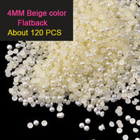 2mm/3mm/4mm/5mm/6mm ABS Imitation Pearls Half Round Flatback Beads Beige Nail Art DIY Decoration Makeup Tools