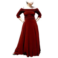 EVANESE INC. - Original Women's Plus Size Formal Long Evening Dress 3/4 Sleeves and Side Flare