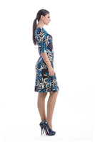 Abstract Print Crossover Dress