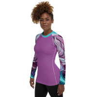 FIND YOUR COAST APPAREL - Original Women's Water Colors Performance Rash Guard UPF 40+