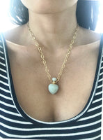 Original Amazonite Heart Chain Necklace