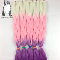 Desire for Hair 10packs Per Lot 24inch 100g Synthetic Braiding Hair Jumbo Braids 3 Tone Omber Blonde Lavender Color