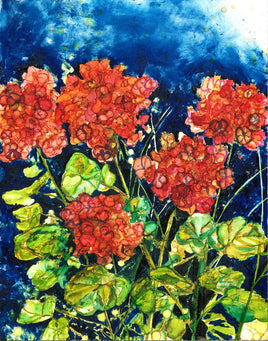 Red Geraniums : Prints