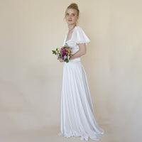 BLUSHFASHION - Original Crop Top Wedding Dress, Silky Wedding Maxi Skirt and Silky Top #1354