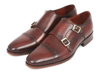 Paul Parkman Men's Cap-Toe Double Monkstraps Brown (ID#0457-BRW)