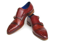 Paul Parkman Men's Double Monkstrap Burgundy Leather (ID#047-BUR)