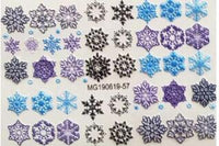 10 Pcs 3D Acrylic Engraved  Nail Sticker Winter White &Mixcolor  Snow  Desgin Water Decals Empaistic Nail Water Slide Decals Z0251