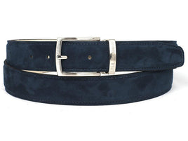 PAUL PARKMAN Men's Navy Suede Belt (ID#B06-NAVY)