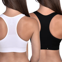 Most Comfortable Racerback Bra 2 Pack Black and White