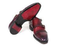 Paul Parkman Triple Leather Sole Hand-Welted Cap Toe Monkstraps (ID#LX77MNK)