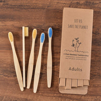 5Pcs Adults Soft Bristles Toothbrush Colorful Dental Eco Friendly Oral Care Bamboo Teeth Brushes Individual Package Toothbrush