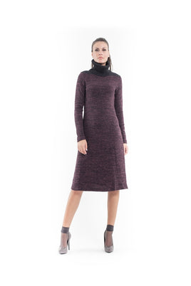 CONQUISTA FASHION - Original Wool Blend Polo Neck Dress