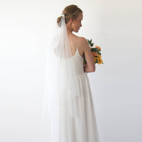 BLUSHFASHION - Original Pearl Tulle Wedding Draped Veil  #4033