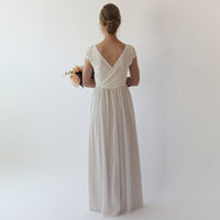 BLUSHFASHION - Originai Wrap Cape Sleeves Lace Wedding Dress #1234