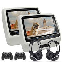 2x 9 Inch 1080P All Format Car Monitor Touch Screen Car Headrest DVD Video Player Built-In Speaker MKV DVD MP4 USB SD 8 Bit Game