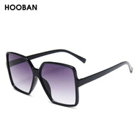 HOOBAN - Original Fashion Oversized Women's Sunglasses Brand Designer Big Frame Ladies Sun Glasses Vintage Driving Leopard Eyeglasses UV400