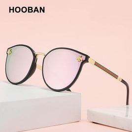 HOOBAN - Original 2021 Luxury Cat Eye Sunglasses Women Men Brand Designer Bee Lady Sun Glasses Fashion Shades Eyeglasses UV400