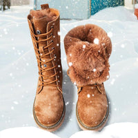 Original Genuine Leather Snow Boots Woman Winter Boots Winter Women&#39;s Shoes Pig Split Ladies Platform Booties G888