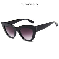 HOOBAN - Original Retro Cat Eye Women Sunglasses Classic Black Ladies Sun Glasses Vintage Driving Female Eyeglasses UV400 Oculos