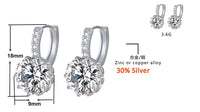 Original YANHUI Fashion Round 2.0ct Lab Diamond Zircon Drop Earrings For Women Wholesale Jewelry S925 Silver Color Earrings EH75